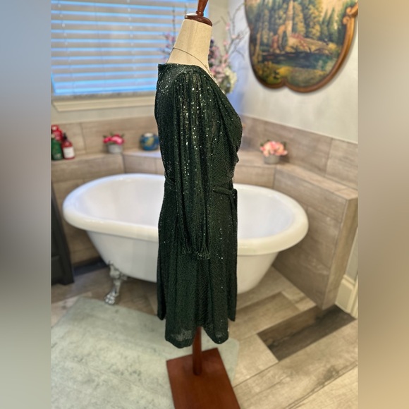 NWOT DKNY Sexy Green Emerald Glitter Party Dress 10 - Picture 6 of 14